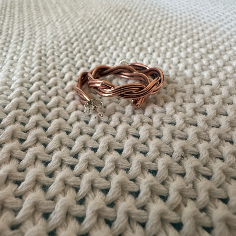 Native Elaine Tahe Copper Hoops